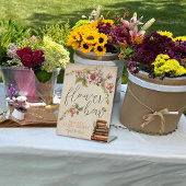 Vintage Blumenbücher Brautparty Blume Bar Sockelschild