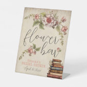 Vintage Blumenbücher Brautparty Blume Bar Sockelschild (Vorderseite)