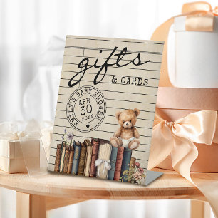 Vintage Blumenbücher Brautparty Geschenke & Karten Sockelschild