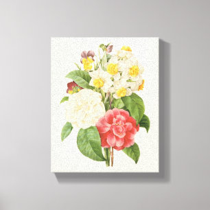 Vintage BlumenCamelia Narzissen-Blumen durch Leinwanddruck