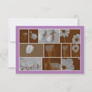 Vintage BlumenCollage auf der Lavendelgrüßkarte