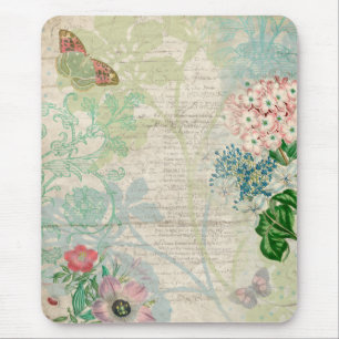 Vintage BlumenCollage Mousepad