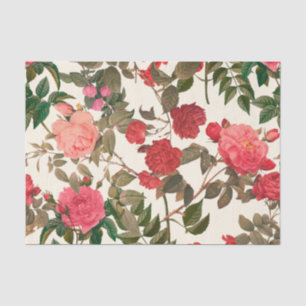 Vintage Blumencreme Rosengarten Seidenpapier