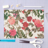 Vintage Blumencreme Rosengarten Seidenpapier (Handwerk)