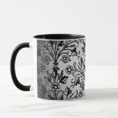 Vintage BlumenDamaske Etwas auf grungy grau Tasse (Links)