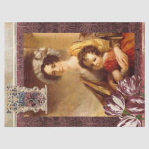 Vintage Blumendamen Bordeaux William Morris Kunst Seidenpapier