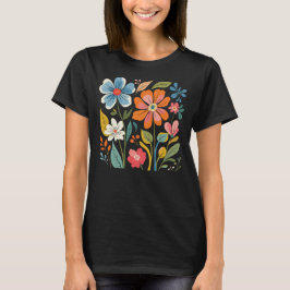 Vintage Blumendarstellung - Retro-Blume T-Shirt