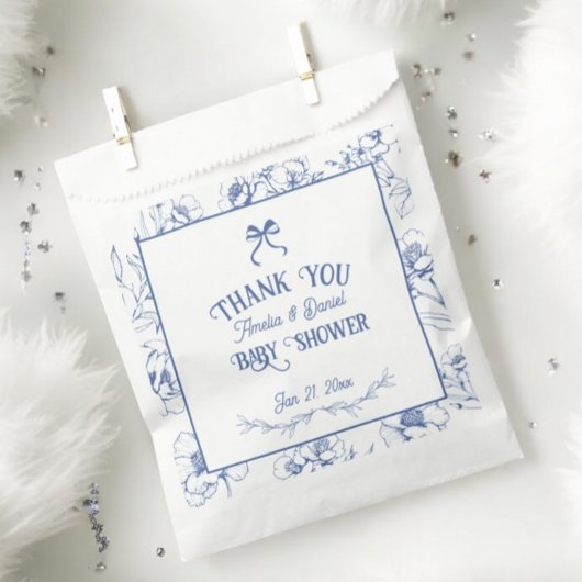 Vintage Blumendekoration Danke Baby Dusche Geschenktütchen