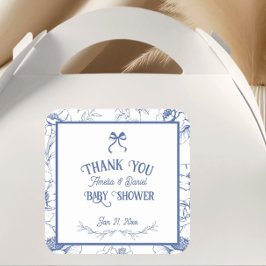 Vintage Blumendekoration Danke Baby Dusche Quadratischer Aufkleber