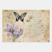 Vintage Blumendekoupage Geschenkpapier Set (Vorderseite 3)