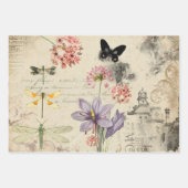 Vintage Blumendekoupage Geschenkpapier Set (Vorderseite 2)