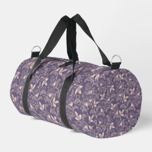 Vintage-Blumendesign mit wirbelnden Reben Duffle Bag