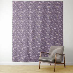Vintage-Blumendesign mit wirbelnden Reben Wandteppich