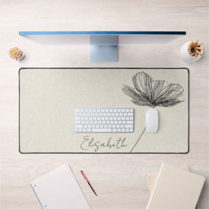Vintage-Blumendesign Süß Boho-Mädchen Off-White Schreibtischunterlage