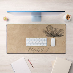 Vintage-Blumendesign Süß Boho-Mädchen-Tan-Individu Schreibtischunterlage