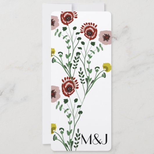 Vintage Blumendetails Einladung (Rückseite)