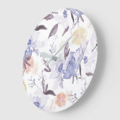 Vintage Blumendrucke 1 Große Wanduhr (Winkel)