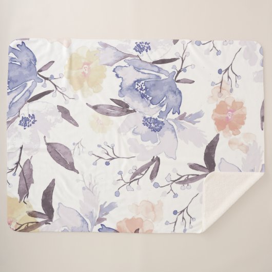 Vintage Blumendrucke 1 Sherpadecke (Vorderseite (Horizontal))