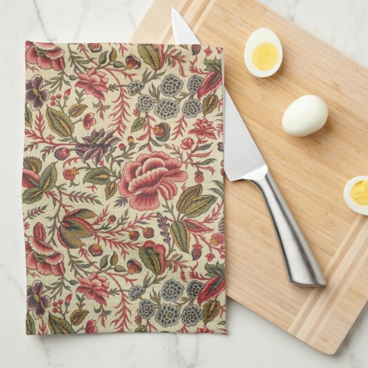 Vintage Blumendrucke Geschirrtuch (Viertel Falte)