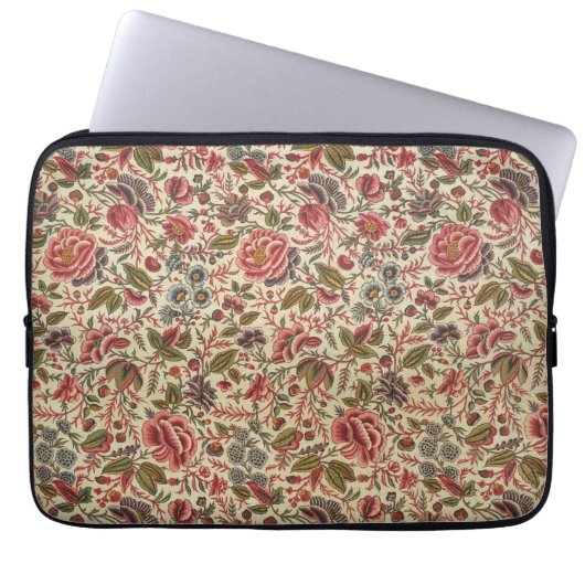 Vintage Blumendrucke Laptopschutzhülle (Vorderseite)