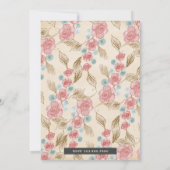 Vintage Blumendusch Brautdusche Einladung (Rückseite)