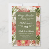 Vintage Blumendusche Einladung (Vorderseite)