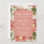 Vintage Blumendusche Einladung (Vorderseite)