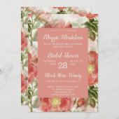 Vintage Blumendusche Einladung (Vorne/Hinten)