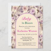 Vintage Blumendusche Einladung (Vorderseite)