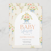 Vintage Blumendusche Einladung (Vorne/Hinten)