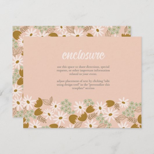 Vintage Blumendusche Einladung Einlage (Vorne/Hinten)