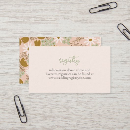 Vintage Blumendusche Einladung Einlage (Vorderseite/Rückseite Beispiel)