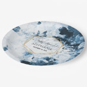 Vintage Blumendusche Gold Botanische Babydusche Pappteller (Schrägansicht)