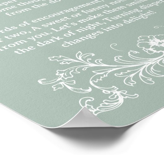 Vintage Blumendusche Spätabenteuer Poster (Ecke)