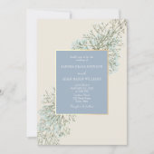 Vintage Blumendusty Blue Hochzeit Einladung (Vorderseite)