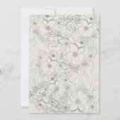 Vintage Blumendusty Blue Wedding Einladung (Rückseite)