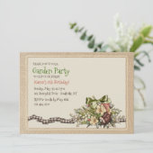 Vintage Blumeneinladung Einladung (Stehend Vorderseite)