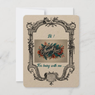 Vintage Blumenelemente Freundschafts-Flat-Dankeska Dankeskarte