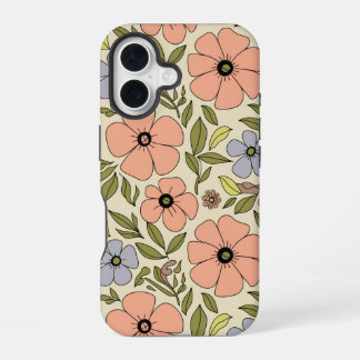 Vintage-Blumenfantasie iPhone 16 Hülle