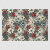 Vintage Blumenfarbe Weihnachten Poinsettia Seidenpapier (Vorderseite)