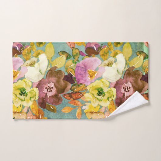 Vintage Blumenfarben Badhandtuch Set (Handtuch)