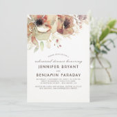 Vintage Blumenfarben Herbst Probe Abendessen Einladung (Stehend Vorderseite)