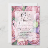 Vintage Blumenfeier 65. Geburtstagsparty Einladung (Vorderseite)