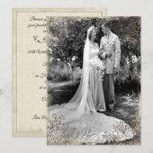 Vintage Blumenfeier Einladung (Vorne/Hinten)