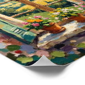 Vintage-Blumenfenster Cottage-Kunst Poster (Ecke)