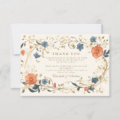 Vintage Blumenfest Dankeskarte (Vorderseite)