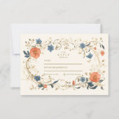 Vintage Blumenfest RSVP Karte (Vorderseite)