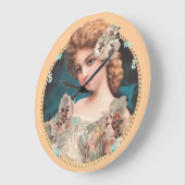 Vintage Blumenfrau Große Wanduhr (Winkel)