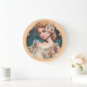 Vintage Blumenfrau Große Wanduhr (Zuhause)