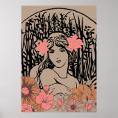 Vintage Blumenfrau Poster (Vorne)